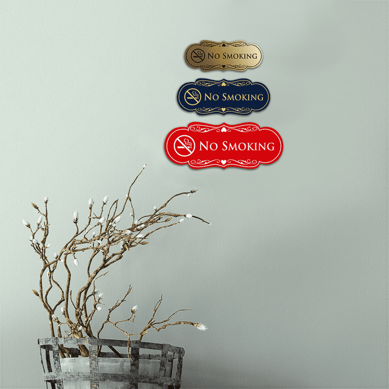 SmartSign No Smoking Except In Designated Areas Aluminum Sign - 7x10 Inches, 40 Mil Thick, OSHA Compliant