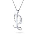 thumbnail image 2 of Bling Jewelry Womens Pave CZ Script Alphabet Initial L Pendant Necklace .925 Sterling Silver, 2 of 6