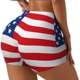 thumbnail image 1 of Balery America Flags3 Pantalones cortos de entrenamiento estampados para mujer, sin costuras, ajustados, para gimnasio, yoga, correr, deportes, ejercicio activo, fitness.-XX-Large, 1 of 8