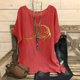thumbnail image 2 of Vestidos Casuales Para Mujer, Blusas De Mujer De Moda Camisetas estampadas de moda para mujer, blusas casuales de lino holgadas de manga corta con cuello redondo y raglán, 2 of 4