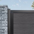 thumbnail image 3 of Mondaria Wood Plastic Privacy Double Fence Gate 6ft(H) x 8ft(W), Metal Frame with Knob Kits, Durable Composite Outdoor Gate,Sliver Gray, 3 of 8