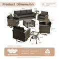 thumbnail image 2 of ODELIO 8-Piece Wicker Patio Furniture Set, PE Rattan Outdoor Conversation Set with Swivel Rocking Chairs & LED Lighted Coffee Table, Patio Seating for Backyard, Porch & Deck, Black, 2 of 8