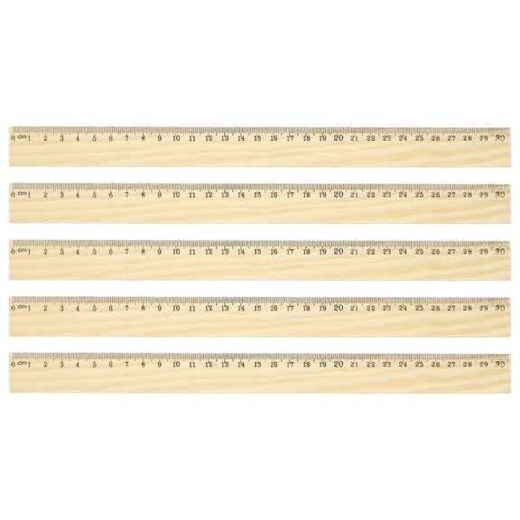 Uxcell 12 Inch Wooden Rulers, 12Pcs Drafting Ruler Measuring Drafting Tools with Centimeters for Office Home Teacher Drawing Supplies, Wood
