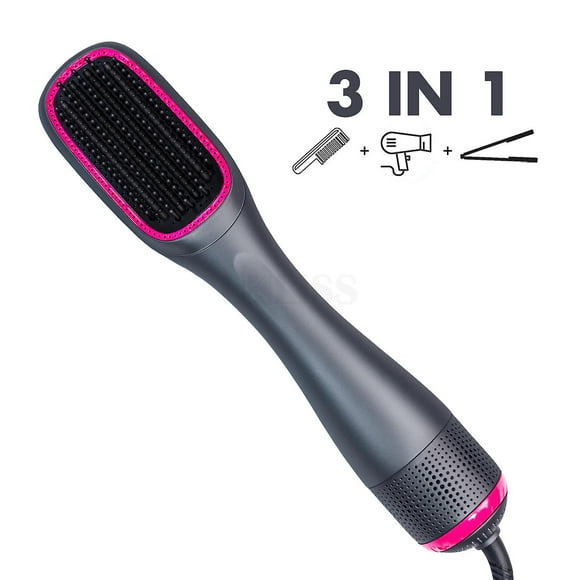 3 In 1 Hair Dryer Brush & Straightener Brush,professional 1000w Ionic Hot Air Brush, One Step Hair Dryer And Styler For All Hair Types