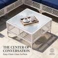 thumbnail image 5 of LAZZO 5-Piece Patio Furniture Set, Outdoor Wicker Conversation Set with Thick Cushions & Coffee Table for Backyard and Garden, Blue, 5 of 10
