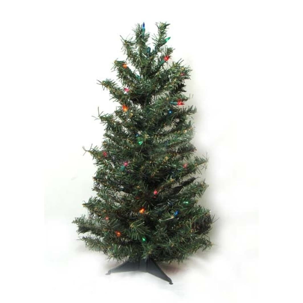 2' PreLit Canadian Pine Artificial Christmas Tree Multi Lights
