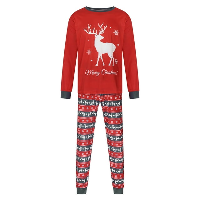 LSLJS Christmas Family Pajamas Matching Sets, Matching Family Christmas Pajamas Set Christmas Pjs for Family Set Red Plaid Top and Long Pants Sleepwear Sets for Holiday Xmas Sleepwear Set