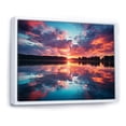 thumbnail image 2 of Designart "Lake Horizon Sunset Beauty III" Cottage Framed Wall Art - Country Blue Lake Entryway Framed Wall Art, 2 of 6