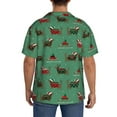 thumbnail image 5 of Xecao offers the Christmas Dachshund for Men's Casual Short-sleeved Shirt, a button-up collared shirt with a pocket, perfect for beach vacations and yacht travel in the Small size., 5 of 7