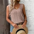 thumbnail image 4 of MESSUEN Sleeveless Tops Womens T Shirts Loose Fit V-neck Raglan V Neck Tops Knitted Tank Top Cable Knit Sweater Vest Solid Tee Shirts Sleeveless Tees for Women Womens Tops Summer Pink XL, 4 of 5