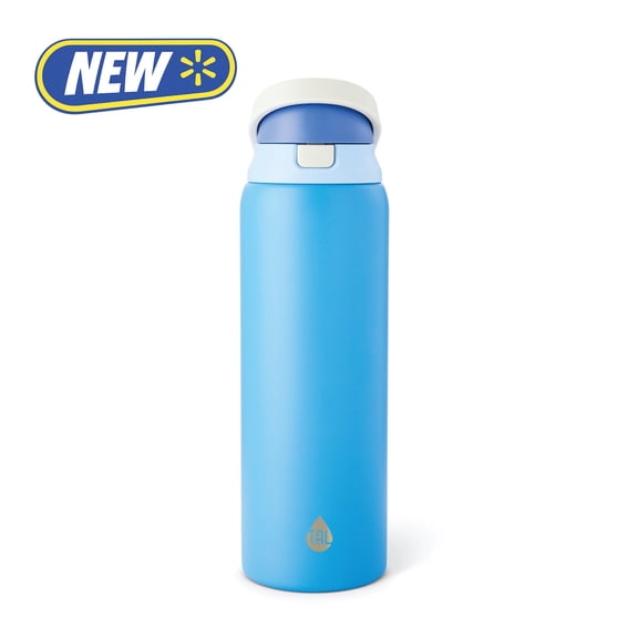 TAL 32oz Stainless Steel 2-in-1 Water Bottle with Straw and Chug Lid, Cobalt