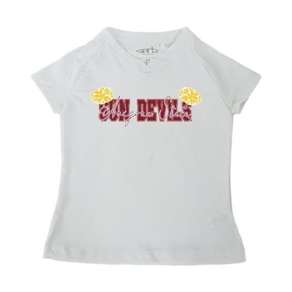 Girls Toddler Garb White Arizona State Sun Devils Brittany V-Neck T-Shirt