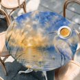 thumbnail image 4 of Round Table Cover 45-54 Inch Summer Beach Egret Waterproof Reusable Table Cloth Round Fitted Vinyl Tablecloth with Elastic Edged for Parties Outdoors, Coastal Wetland Reeds Sky Cloud Blue, 4 of 9