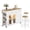 Oak & White, variant on Bestier Kitchen Island Set with Storage & 2 Seating Stools, LED Lighted Rolling Island Cart on Wheels with Power Outlet, Spice Rack & Storage Cabinet, Mobile Island Table for Kitchen, White