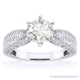 thumbnail image 2 of Round Cut Moissanite by Charles & Colvard Antique-Style Solitaire Engagement Ring in 14k White Gold, 2 of 4