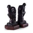 thumbnail image 1 of Bey-Berk International R18T Cast Metal Thinker Bookends with Bronzed Finish on Wood Base, Black, 1 of 3