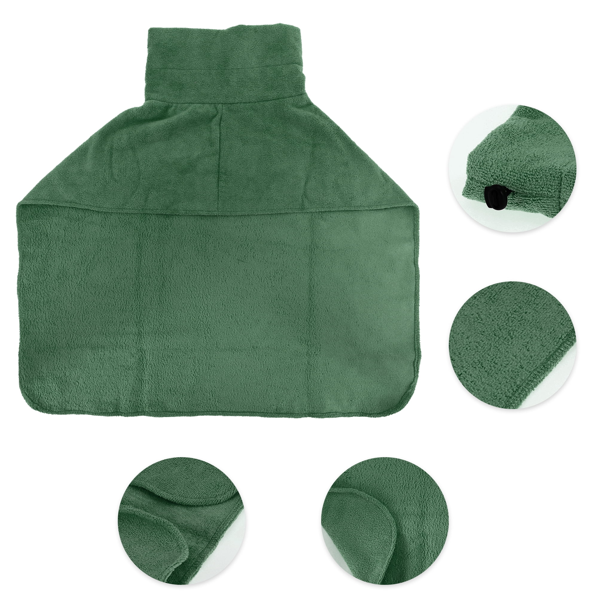 Unique Bargains Dog Bathrobe Adjustable Soft Towel for Cats and Dogs L Green
