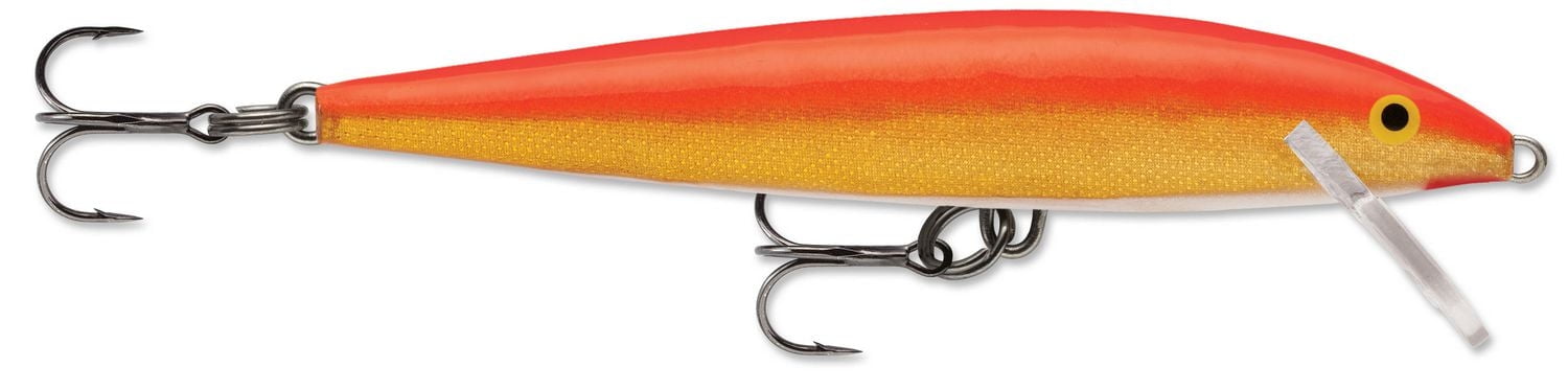 Rapala Poisson Nageur Original Floating 3-1/2", Gold Fluorescent Red Profile vairon naturel