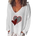 thumbnail image 2 of Babysbule Womens Valentine's Day New Arrivals Tops Women Fashion Casual Print V-Neck Loose Long Sleeve T-shirt Blouse Pullover, 2 of 6