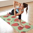 thumbnail image 6 of Strawberry Plants Fruit Character Green Pattern Hot Yoga Mat Towel Non Slip for Hot Yoga - Quick-Drying Yoga Mat Cover with 4 Corner Pockets with Travel Bag - Hot Yoga Towel Non Slip 70"x26", 6 of 6