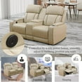 thumbnail image 2 of Power Recliner Loveseat Chair Set, Leather 2 Seater Recliner Sofa Couch, Adjustable Power Reclining Sofa Chair for Living Room, Beige, 2 of 6
