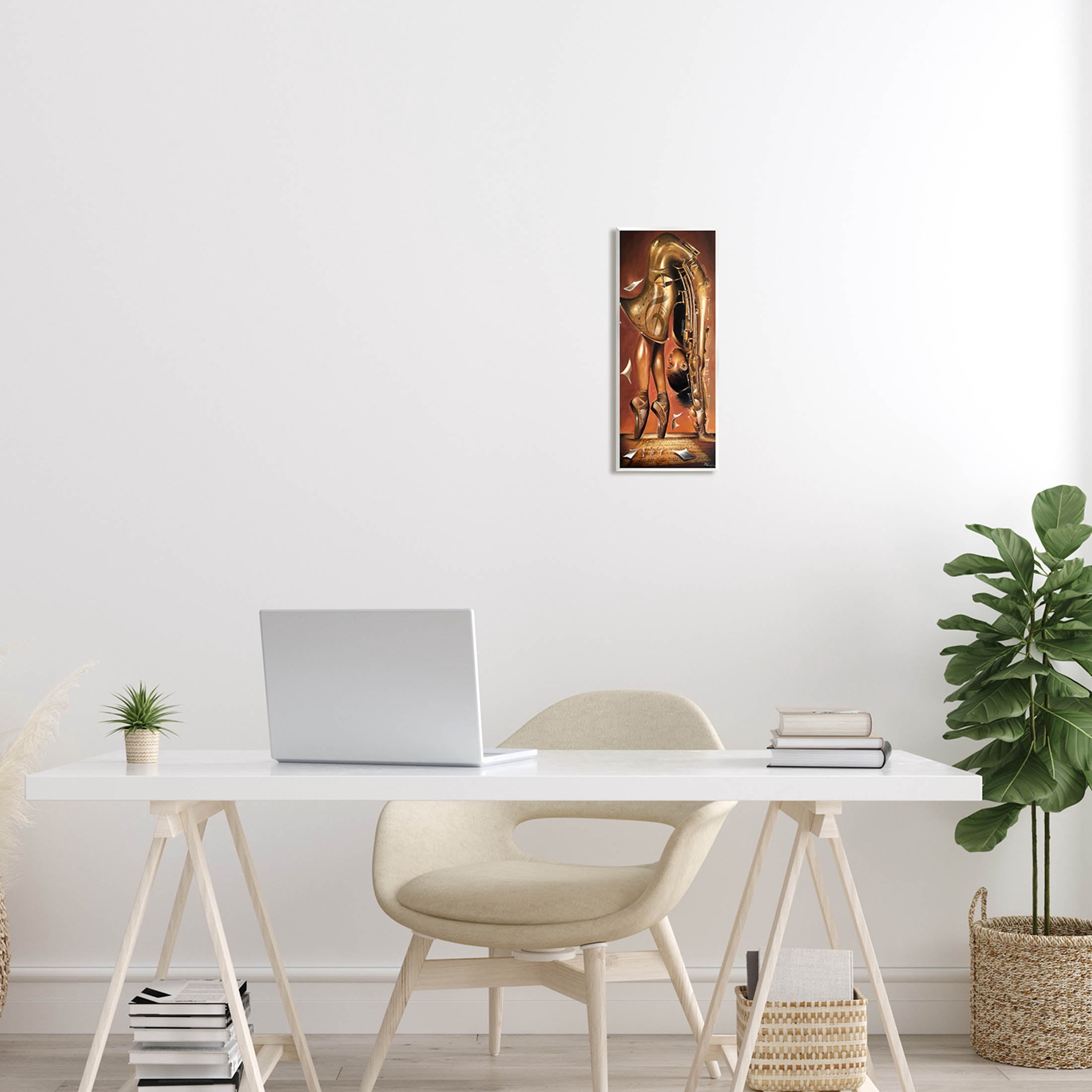 Surreal Saxophone Ballerina Composition Abstract Painting Unframed Art Print Wall Art