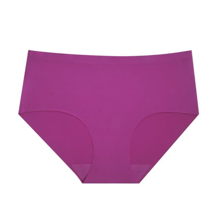Diufon Panties Underwear for Women Seamless Mid Rise Briefs Solid Color Traceless Womens Panty (X-Large  Wine)