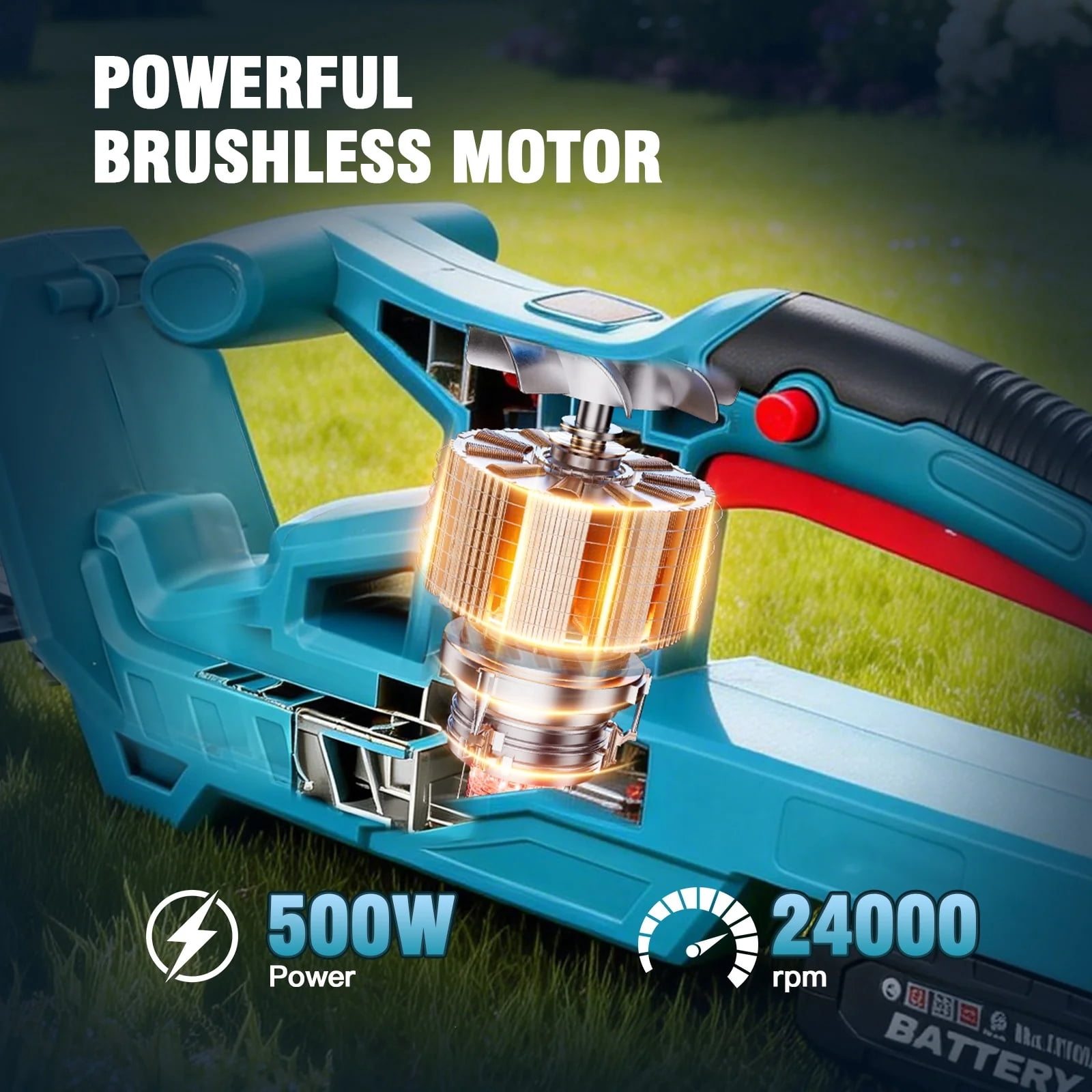 21V Cordless Hedge Trimmer, 20-Inch Dual-Action Blade, 24000 RPM Motor, 2 x 3.0Ah Batteries & Charger Included, Lightweight 3.97 lbs for Shrubs, Bushes, Yard Work