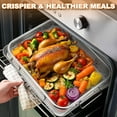 thumbnail image 2 of Vesteel 16 inch Air Fryer Pan with Basket Set of 2, Stainless Steel Oven Crisper Tray for Baking, Roasting, and Healthy Cooking, Dishwasher Safe, 2 of 8