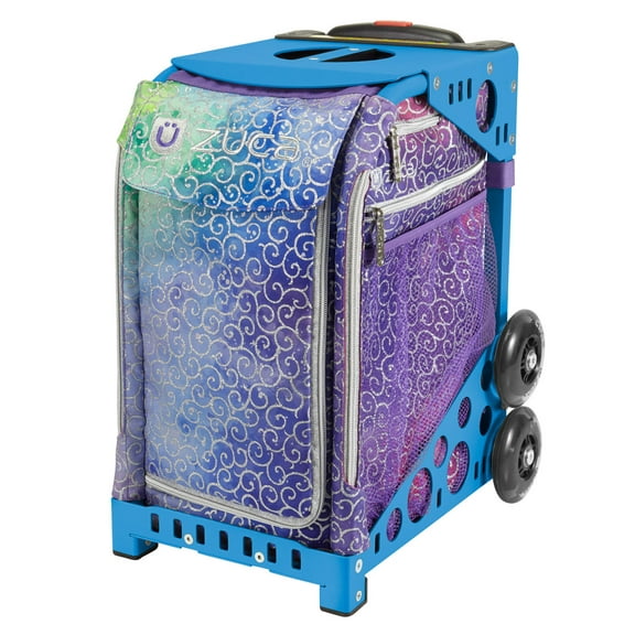 Zuca 18" Sport Bag - Sparkle 'n Swirlz with Flashing Wheels (Blue Frame)