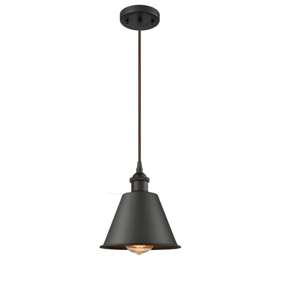 516-1P-SG-M8-LED-Innovations Lighting-Smithfield-3.5W 1 LED Mini Pendant in Industrial Style-7 Inches Wide by 7.5 Inches High Satin Gold Finish with