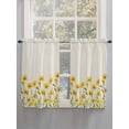thumbnail image 5 of Yellow Spring Floral Bathroom Window Curtain, Pastoral Flowers Daisy Rustic Light Filtering Coffee Kitchen Curtains, Bedroom Living Room Curtains 2 Panel 84"x54", 5 of 6