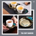 thumbnail image 3 of Taza de escritorio almohadilla exquisita montaña rusa de metal aislamiento de té Copa de té de té de té, 3 of 6