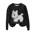thumbnail image 2 of HOMBOM Womens Sweatshirt Winter Crew Neck Hoodless Pullover Black Cute Tops for Women Long Sleeve, 2 of 4