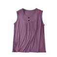 thumbnail image 1 of Timegard Débardeur pour Femmes Été Col Rond Froncé Confortable Pyjama Sans Manches, 1 of 7