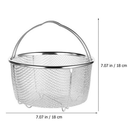 

bento box accessories Metal Draining Basket Reusable Washing Basket Fruits Washing Strainer Kitchen Steaming Basket