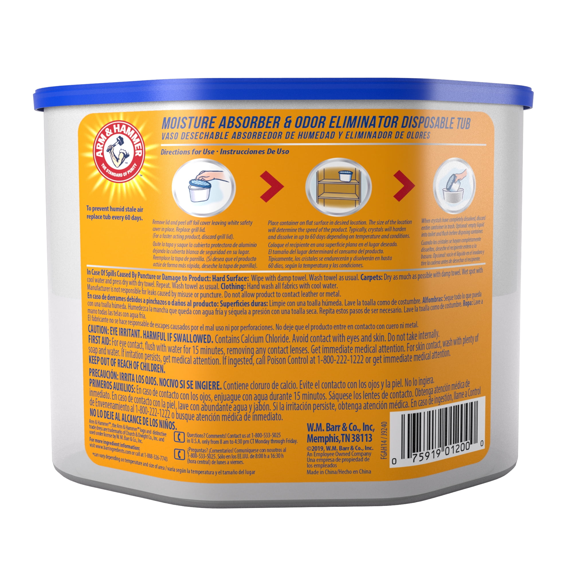 Arm & Hammer Moisture Absorber Tub, Fragrance Free Desiccant, 14 oz