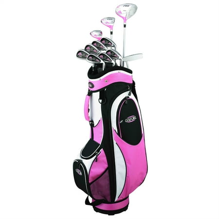 Golf Girl FWS2 PINK All Graphite Lady Hybrid Club Set RIGHT HAND & Cart (Best Rated Hybrid Golf Clubs)