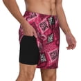 thumbnail image 3 of Balery Geometry Mens Swim Trunks Swim Shorts for Men Quick Dry Inseam Beach Shorts with Compression Liner Pocket-, 3 of 9