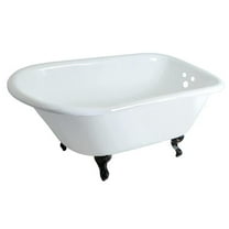 48 in. Cast Iron Roll Top Clawfoot Tub with 3.37 in. Wall Drillings - Oil Rubbed Bronze, White