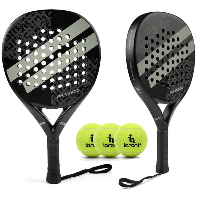 Raqueta de pádel WLSRW con superficie de fibra de carbono, núcleo de espuma viscoelástica EVA