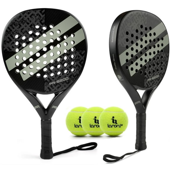 Raqueta de pádel WLSRW con superficie de fibra de carbono, núcleo de espuma viscoelástica EVA