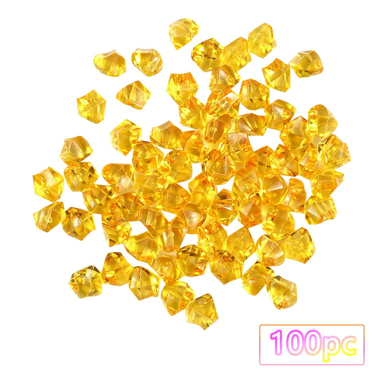 Fake Crystals 100PCS Acrylic Gems Clear Ice Rocks Plastic