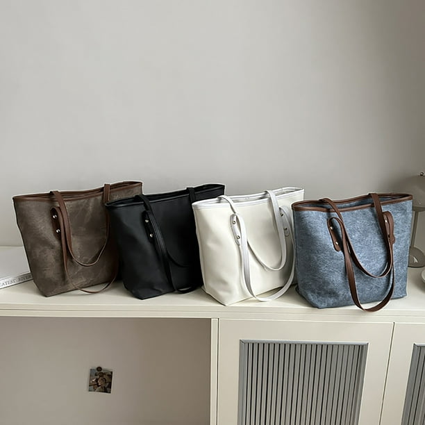 Bolso de mano grande para mujer | Bolso de moda | Bolso de picnic versátil para compras de viajes de trabajo | Bolsa de viaje multifuncional con cremallera | 26,5x26,5x12,5cm | Poliéster | Tendencia