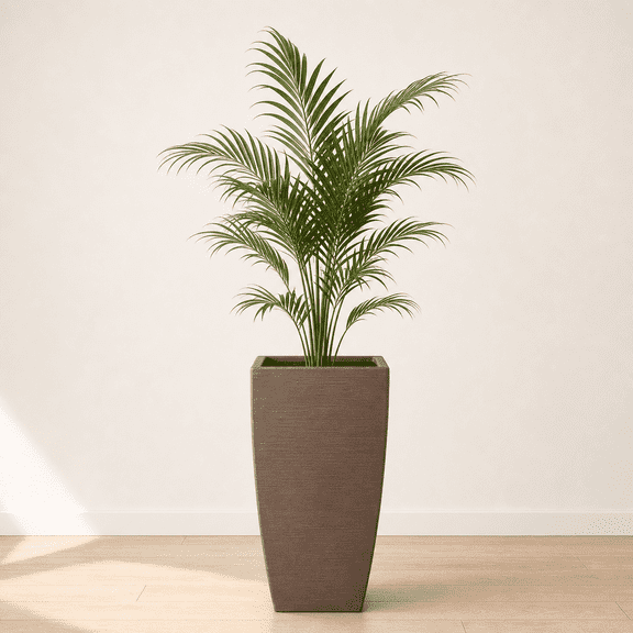 Ecobo 35.4’’Tall Eco-Friendly Rectangular Pot Planter - Capri Indoor/Outdoor Planter for Flowers & Plants - Contemporary All-Weather Design – Brown