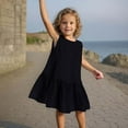 thumbnail image 3 of Annhoo Baby Girls Summer Tank Dresses linen crew neck Sleeveless Casual comfy Cute Solid Dresses 1-8 Years, 3 of 9