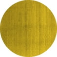 thumbnail image 1 of Ahgly Company Machine Washable Indoor Round Oriental Yellow Industrial Area Rugs, 7' Round, 1 of 4