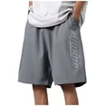 thumbnail image 3 of Men's Athletic Training Shorts, Quick Dry Breathable Performance Workout Bottoms, Elastic Waist Cropped Pants with Pockets for Gym Running, Activewear | AKLJWH,Dark Gray XL, 3 of 8