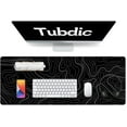 thumbnail image 5 of Large Mouse Pad Gaming with Stitched Edges,Topographic Map Gaming Mousepad, Extended XL Desk Mat with Anti-Slip Base, Cool Minimalist Desk Pad for Keyboard and Mouse, 31.5 x 11.8 in, Black, 5 of 7