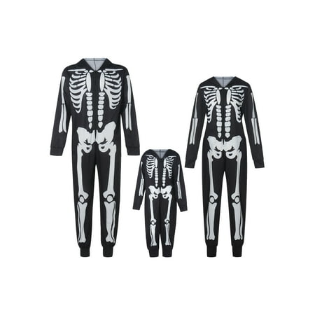 

Canis Matching Family Pajamas Set Halloween PJ s with Skeleton Printed Long Sleeve Tee and Bottom Loungewear Holiday Sleepwear